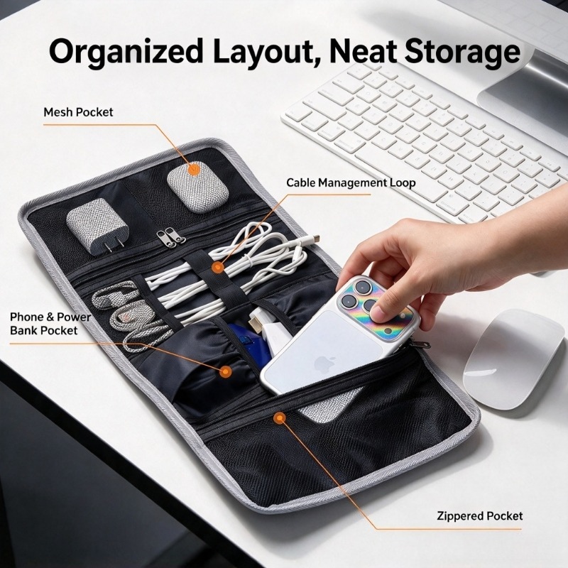 Large Capacity Cable Organizer - огляд і ціна Tech Accessories Travel Organizer Pouch